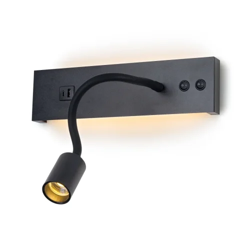 Бра с выключателем LED USB Декарт CL704471 Citilux чёрный на 1 лампу, основание чёрное в стиле современный хай-тек гибкая ножка для чтения usb фото 2