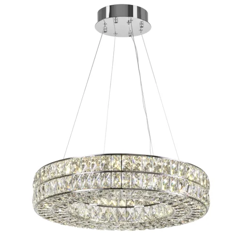 Люстра подвесная LED Panta 4927/52L Odeon Light прозрачная на 1 лампа, основание хром в стиле современный кольца фото 4