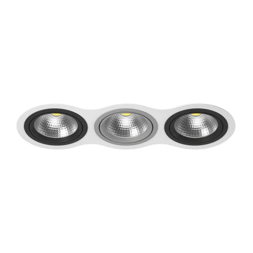 Светильник точечный Intero 111 i936070907 Lightstar белый серый чёрный 3 лампы, основание серое чёрное белое в стиле хай-тек 