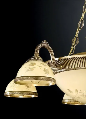 Люстра подвесная  L 6208/6+3 Reccagni Angelo жёлтая на 9 ламп, основание античное бронза в стиле классический  фото 3