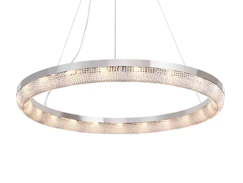 Светильник подвесной 8275+16/S chrome Newport прозрачный 21 лампа, основание хром в стиле американский современный классический кольца фото 2