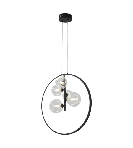 Светильник подвесной Иона 09408-5A,19 Kink Light прозрачный 5 ламп, основание чёрное в стиле лофт современный молекула шар