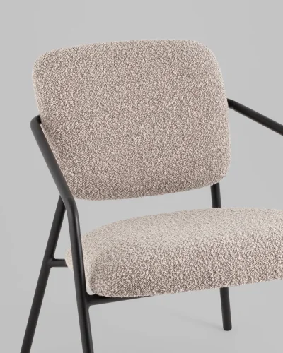 Кресло лаунж Rooney, серый УТ000039353 Stool Group, серый/букле, ножки//чёрный, размеры - ****700*710мм фото 2