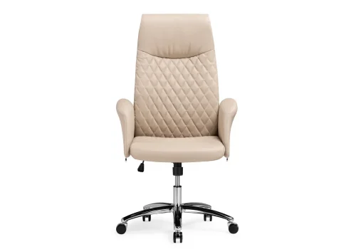 Компьютерное кресло Avrora beige / brown 15820 Woodville, бежевый/искусственная кожа экокожа, ножки/металл/хром, размеры - *1280***710*620 фото 4