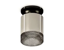 Светильник накладной Techno spot XS7405024 Ambrella light серебряный 1 лампа, основание чёрное в стиле хай-тек современный круглый