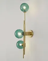 Бра Sience V10250-3W Moderli зелёный 3 лампы, основание латунь в стиле современный 