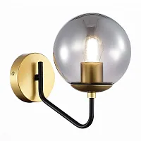 Бра Scorze SLE1097-301-01 Evoluce серый чёрный 1 лампа, основание матовое золото в стиле современный 