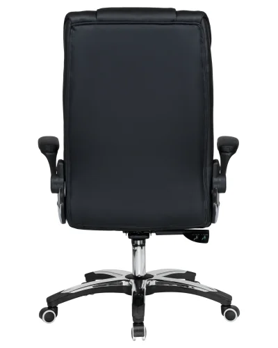 Офисное кресло для руководителей 107B-LMR RONALD, цвет чёрный Dobrin, чёрный/экокожа, ножки/металл/хром, размеры - 1130*1190***720*720 фото 5