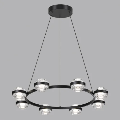 Люстра подвесная LED Klot 5031/50L Odeon Light прозрачная на 1 лампа, основание чёрное в стиле современный  фото 4
