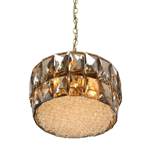 Люстра подвесная V5350-8/5 Vitaluce янтарная на 5 ламп, основание золотое в стиле классический современный  фото 3