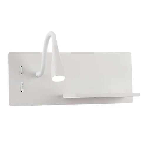 Бра с выключателем LED CLT 217W Qi+USB WH Crystal Lux белый на 1 лампу, основание белое в стиле современный для чтения фото 5