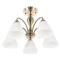 Люстра потолочная Anna MR1451-5C MyFar белая на 5 ламп, основание бронзовое в стиле модерн классика 