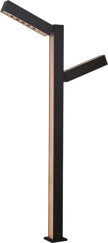 Парковый светильник LED Stolpe 4388-2F Favourite уличный IP54 чёрный коричневый на 1 лампу, плафон чёрный коричневый в стиле современный LED