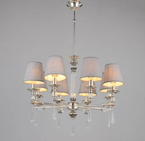 Люстра подвесная Rivoli OML-64203-08 Omnilux серая на 8 ламп, основание серебряное в стиле классический фото 3