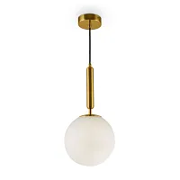 Светильник подвесной Zelda FR5125PL-01BS Freya белый 1 лампа, основание латунь в стиле современный шар
