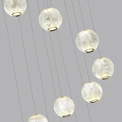 Люстра каскадная LED Crystal 5008/56L Odeon Light прозрачная на 1 лампа, основание золотое в стиле современный шар фото 6