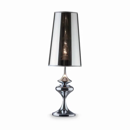 Настольная лампа ALFIERE TL1 BIG Ideal Lux хром серая на 1 лампу, основание серое хром металл в стиле современный 