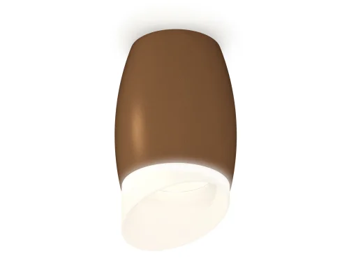 Светильник накладной Techno spot XS1124022 Ambrella light коричневый белый 1 лампа, основание коричневое в стиле современный круглый