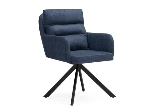 Кресло Бруно крутящееся синее / черное 571692 Woodville, синий/ткань, ножки/металл/чёрный, размеры - ****580*760мм фото 2