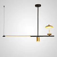 Светильник подвесной HETLEY B L3 Gold Black 203910-23 ImperiumLoft чёрный на 3 лампы, основание золотое в стиле современный 