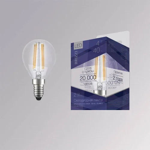 Лампа LED G45 4W 2700K E14 Brizzi Led E14 4вт