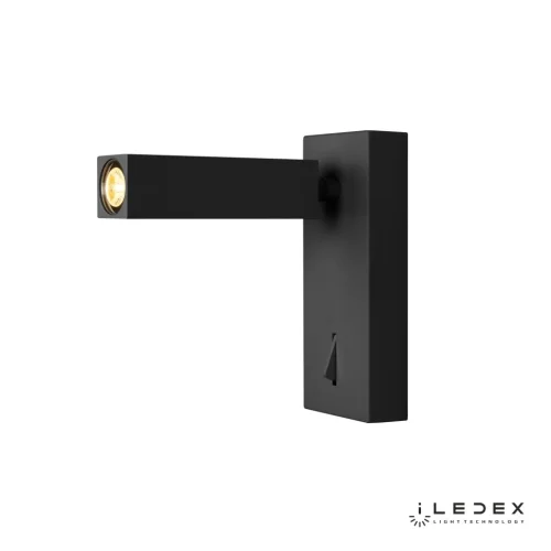 Бра с выключателем LED Swag 6409 BK iLedex чёрный на 1 лампа, основание чёрное в стиле современный хай-тек для чтения фото 5