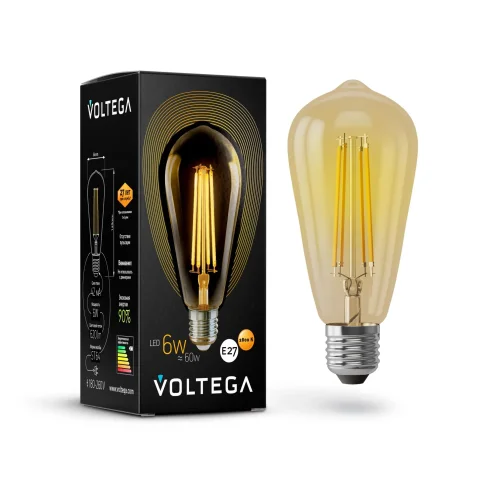 Лампа LED Loft 5526 Voltega VG10-ST64Gwarm6W  E27 6вт