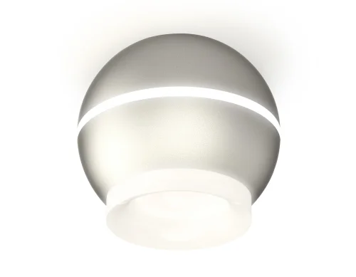 Светильник накладной Techno spot XS1103030 Ambrella light серебряный 1 лампа, основание серебряное в стиле современный круглый