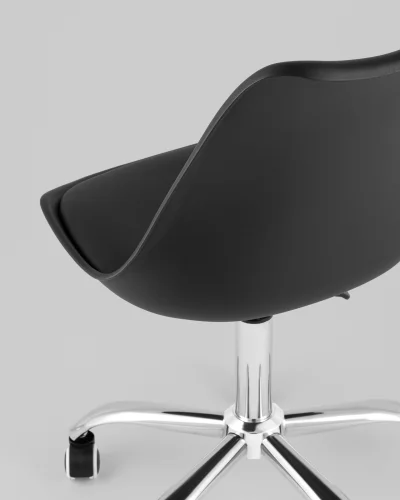 Стул BLOK SN, пластиковый черный УТ000039789 Stool Group, чёрный/экокожа пластик, ножки/металл/хром, размеры - 830*950***485*545 фото 5