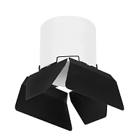 Светильник накладной Rullo GX53 R3486487 Lightstar белый чёрный 1 лампа, основание белое в стиле модерн хай-тек круглый
