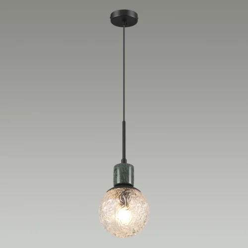 Светильник подвесной Greeni 5026/1 Odeon Light прозрачный 1 лампа, основание чёрное в стиле современный  фото 4