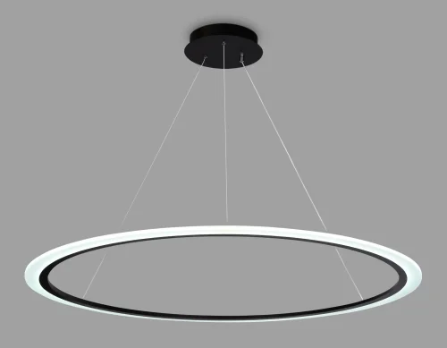 Светильник подвесной LED с пультом FA4353 Ambrella light белый чёрный 1 лампа, основание чёрное в стиле современный хай-тек минимализм с пультом кольца фото 5