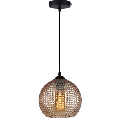 Светильник подвесной Verity TL1212H-01BR Toplight коричневый 1 лампа, основание чёрное в стиле лофт современный шар выдувное