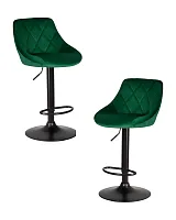 Стул барный набор 2 шт. SET-2 5007_BlackBase-LM LOGAN BLACK, зеленый велюр (MJ9-88), цвет основания черный Dobrin, /велюр, ножки/металл/чёрный, размеры - 840*1060***455*480 Стул барный набор 2 шт. SET-2 5007_BlackBase-LM LOGAN BLACK, зеленый велюр (MJ9-88), цвет основания черный Dobrin, /велюр, ножки/металл/чёрный, размеры - 840*1060***455*480
