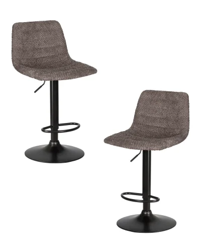 Стул барный набор 2 шт. SET-2 5037_BlackBase-LM TRAVIS, цвет сиденья какао (VIVALDI43), цвет основания черный Dobrin, /текстиль, ножки/металл/чёрный, размеры - 920*1130***470*490 Стул барный набор 2 шт. SET-2 5037_BlackBase-LM TRAVIS, цвет сиденья какао (VIVALDI43), цвет основания черный Dobrin, /текстиль, ножки/металл/чёрный, размеры - 920*1130***470*490