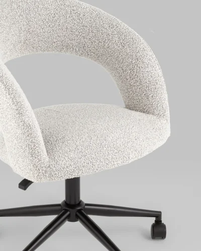 Кресло Mia, светло-серый УТ000037003 Stool Group, серый/ткань, ножки/металл/чёрный, размеры - 480*910***610*600 фото 7