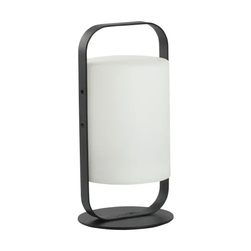 Настольная лампа LED с пультом Арлон 812030701 DeMarkt белая 1 лампа, основание чёрное металл в стиле современный с пультом