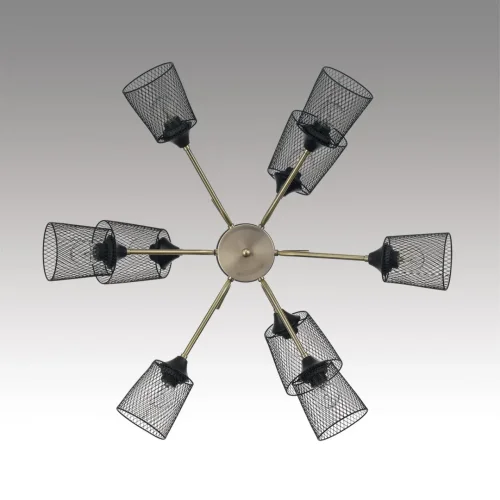 Люстра потолочная Abris 8191/9C Lumion чёрная на 9 ламп, основание чёрное в стиле лофт фото 5