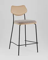 Стул полубарный Casey, темно-серый, с бежевой экокожей УТ000039576 Stool Group, бежевый/рогожка, ножки/металл/чёрный, размеры - *****