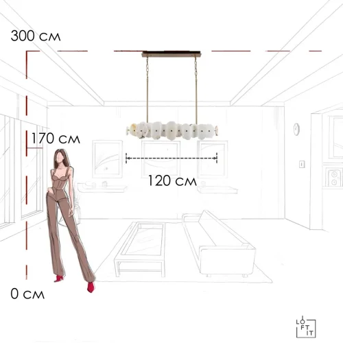 Светильник подвесной LED Alicante 10248/1200 LOFT IT белый на 1 лампу, основание бронзовое в стиле современный линейный фото 10