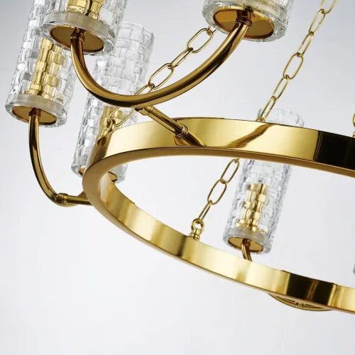 Люстра подвесная Syreni 2817-10P Favourite прозрачная на 10 ламп, основание золотое в стиле замковый  фото 6