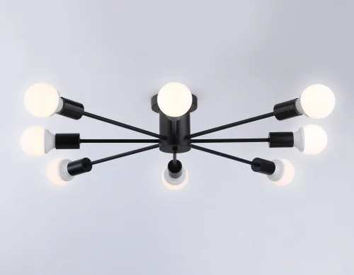 Люстра потолочная TR80411 Ambrella light без плафона на 8 ламп, основание чёрное в стиле современный  фото 3