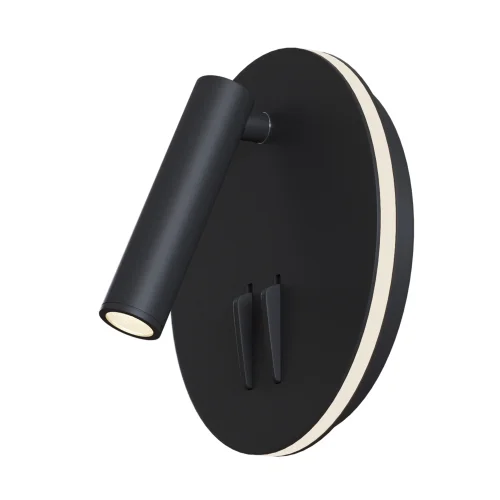Бра с выключателем LED ios 176 C176-WL-01-6W-B Maytoni чёрный на 1 лампу, основание чёрное в стиле современный 
