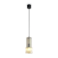 Светильник подвесной Versato FR5599PL-01CG Freya янтарный на 1 лампу, основание чёрное в стиле современный 