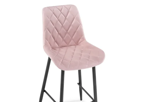 Полубарный стул Баодин К розовый / черный 511150 Woodville, бежевый/велюр, ножки/металл/чёрный, размеры - ****500*620 фото 5