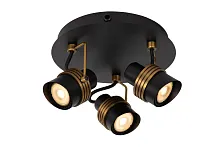 Спот с 3 лампами Tundran 34944/13/30 Lucide чёрный GU10 в стиле современный 