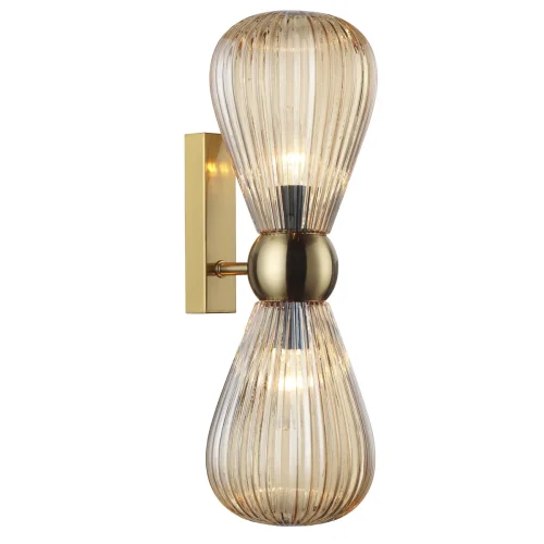 Бра Elica 5402/2W Odeon Light янтарный на 2 лампы, основание золотое в стиле современный  фото 3