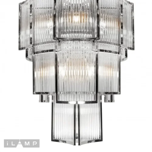 Люстра подвесная Tribeca MD0276-11 iLamp прозрачная на 11 ламп, основание никель в стиле американский современный  фото 3