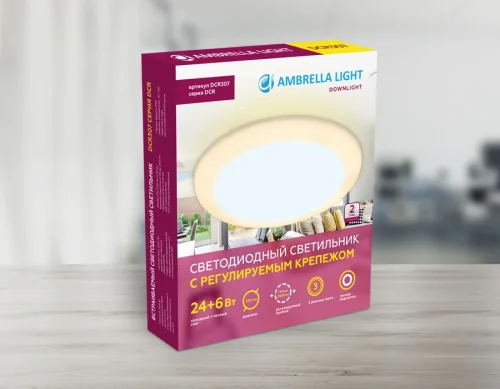 Светильник точечный LED Downlight DCR307 Ambrella light белый 1 лампа, основание белое в стиле современный хай-тек регулируемый крепеж фото 8