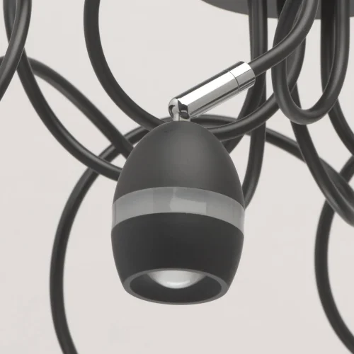 Люстра потолочная Этингер 704016208 DeMarkt чёрная на 8 ламп, основание чёрное в стиле хай-тек  фото 6